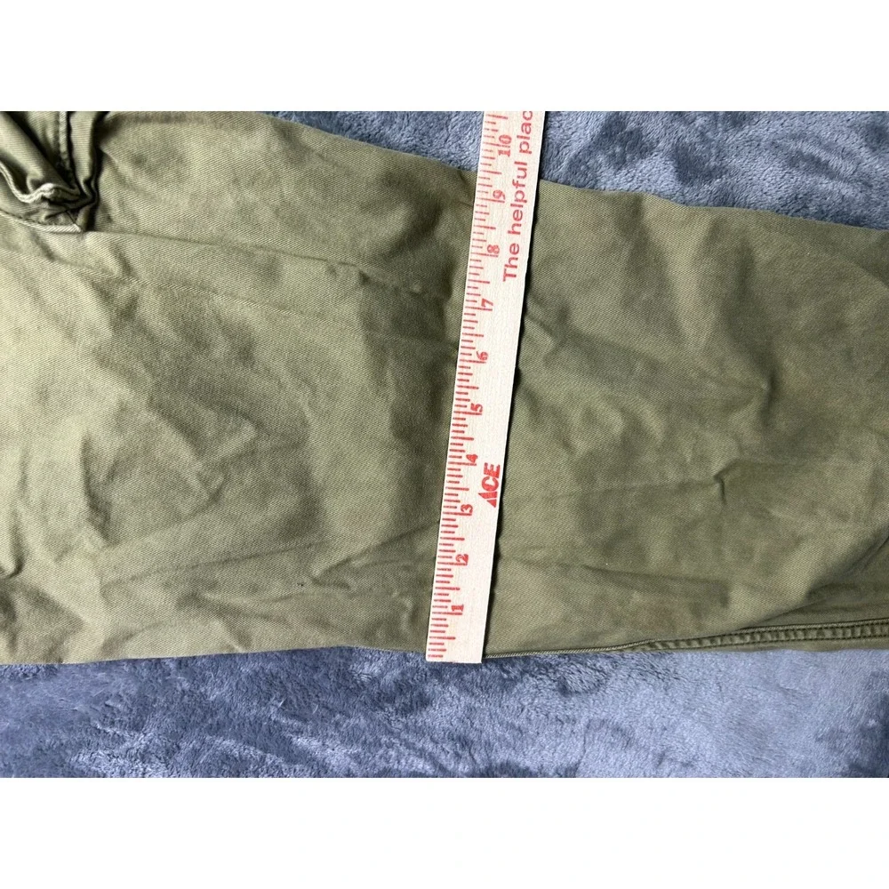 Levis Mens Olive Green Cotton Multi Pocket Gusset Cargo Pants 38x30 Utility‎